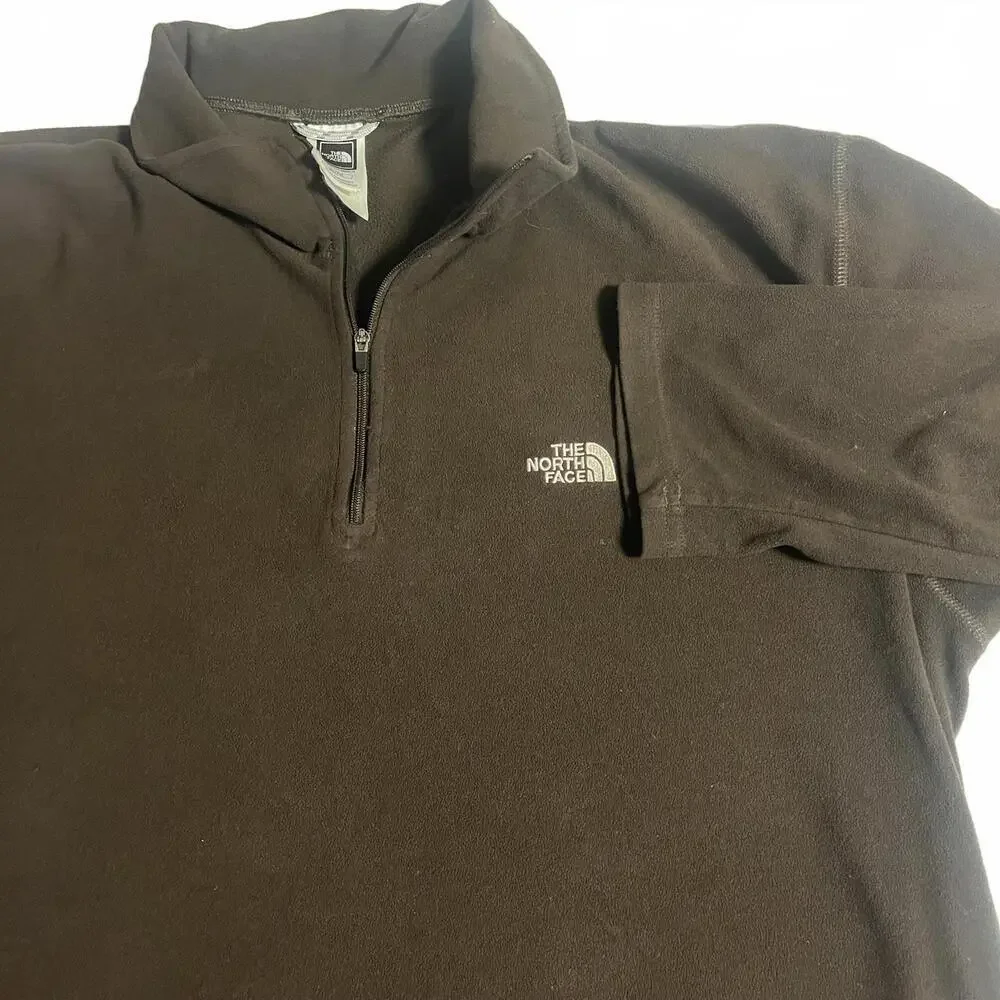 The North Face TKA 100 Brown Fleece Pullover Half-Zip Mens XL Soft Outdoor $129